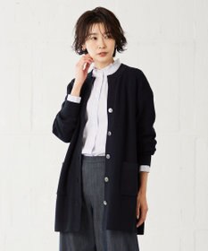 J.PRESS LADIES 【洗える】 ガスコットンアウター キーネック カーディガン