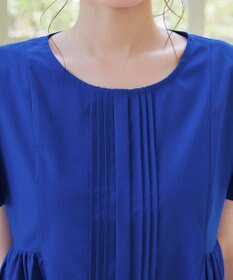 Tiaclasse 【洗える】ペプラムギャザーピンタックブラウス