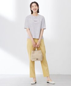 J.PRESS LADIES 【洗える】セルロースリネンストレッチ テーパード パンツ