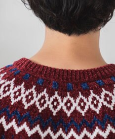 WEGO ベロアモール総柄ラグランプルオーバー