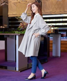 Tiaclasse 【洗える】パフスリーブ着流しコート