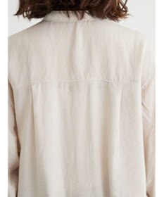 Green Parks バンドカラーポケット付きシアーシャツ