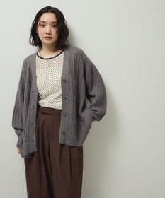 Green Parks シアーニットＶネックカーディガン