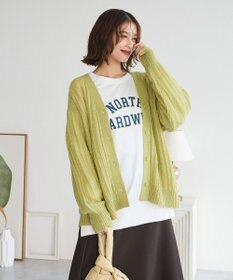 Green Parks シアーニットＶネックカーディガン
