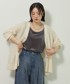 Green Parks シアーニットＶネックカーディガン