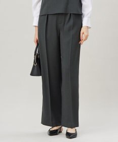 自由区 S 【セットアップ対応・接触冷感・洗える】リネンライクシンセティックワイドストレート パンツ