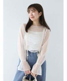 Green Parks ・ＥＬＥＮＣＡＲＥ　ＤＵＥ　チュールギャザーブラウス