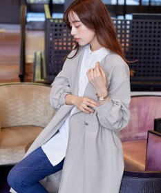 Tiaclasse 【洗える】パフスリーブ着流しコート