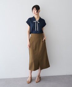 YECCA VECCA 2wayストライプリボンブラウス