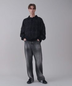 WEGO 【ユニセックス着用ITEM/SMLサイズ展開/ウエスト調整可】バギーデニムパンツ