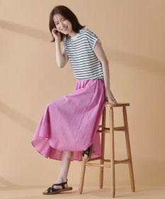 ANY 【UVケア/接触冷感/アンチピリング】クールタッチフレンチスリーブニット