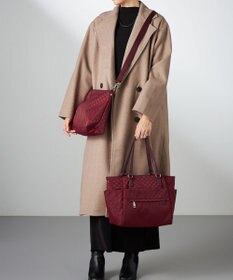 Y'SACCS ドットジャガードポーチ付きトートバッグ