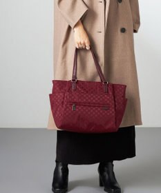 Y'SACCS ドットジャガードポーチ付きトートバッグ