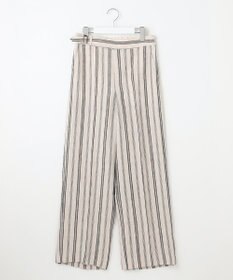 23区 S 【洗える】リネンストライプ ワイド パンツ