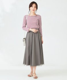 ANY SIS 【前後着用可】マルチボーダー2WAYテレコ カットソー