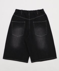 WEGO 【ユニセックス着用ITEM】ダブルニーロゴデニムショーツ