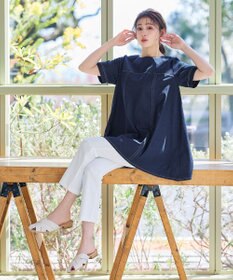 Tiaclasse 【洗える】デニムチュニックブラウス