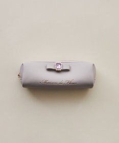Maison de FLEUR パールビジュー合皮リボンロングポーチ