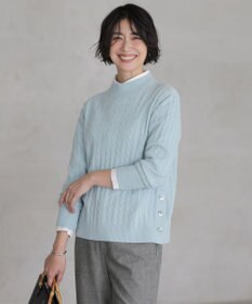 J.PRESS LADIES WOOL BLEND AIR ハイネック ニット ミント系