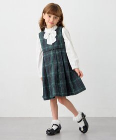 ANY KIDS リボン付きスタンドカラーブラウス