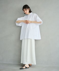 #Newans 【洗える/セットアップ可能】ハシゴレースビブデザインシャツ