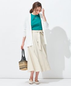 自由区 【洗える】ハイツイストコットンアセテート ニットカーディガン