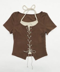 WEGO フロントレースアップレイヤードT