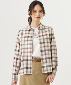 J.PRESS LADIES L コットン 起毛 タータンチェック シャツ
