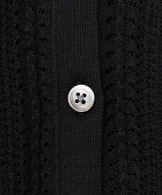 J.PRESS LADIES L 【洗える・抗菌防臭】コットンアセテート Vネック レーシー カーディガン