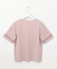 J.PRESS LADIES L 【接触冷感】コットンスムース 刺繍スリーブ カットソー