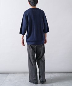 CRAFT STANDARD BOUTIQUE 透かし編み半袖ニットポロシャツ