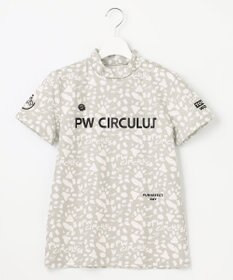 PW CIRCULUS 【WOMEN】【ストレッチ/UVケア】アニマルプリント ロゴ モックネック シャツ