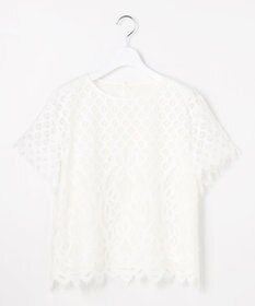 自由区 L パネルレース ブラウス