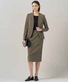 ICB 【UVカット・洗える】ウール2WAYストレッチ ノーカラージャケット