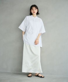 #Newans 【洗える/セットアップ可能】ハシゴレースビブデザインシャツ