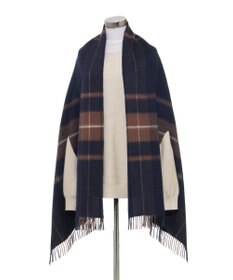 MOONBAT MACKINTOSH PHILOSOPHY(マッキントッシュ フィロソフィー）ウール100% 2WAYチェックポンチョストール