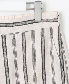 23区 【洗える】リネンストライプ ワイド パンツ