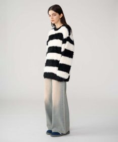 WEGO 【2025秋冬新作/ユニセックス着用ITEM/MLサイズ展開】フェザーニットプルオーバー