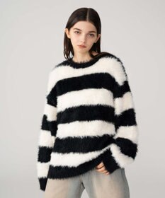 WEGO 【2025秋冬新作/ユニセックス着用ITEM/MLサイズ展開】フェザーニットプルオーバー