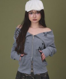 WEGO オフショルグラフィックスウェット