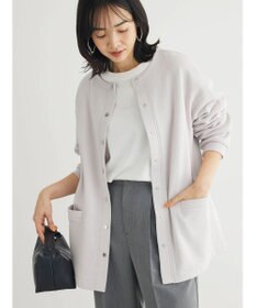 Green Parks 裏起毛ミディ丈ドットボタンカーディガン