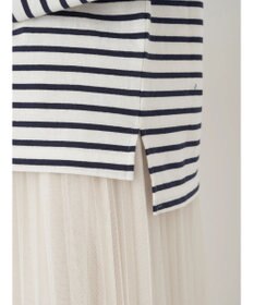 earth music&ecology レースボーダーカットソープルオーバー