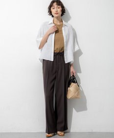 23区 S 【接触冷感/UVカット/吸水速乾】ストレッチジョーゼット ワイド パンツ