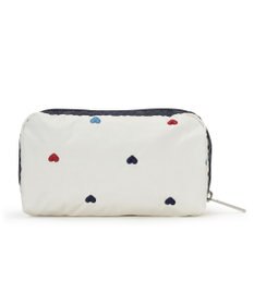 LeSportsac RECTANGULAR COSMETIC/トリコロールハートエンブロイダリー