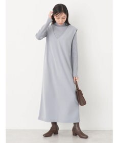 earth music&ecology ＳＥＴ２点Ｖネックジャンスカ＋ハイネックニット