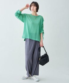 ANY L シアーシャーリングスリーブニット