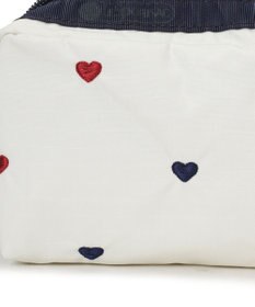 LeSportsac RECTANGULAR COSMETIC/トリコロールハートエンブロイダリー