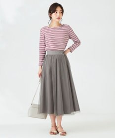 ANY SIS 【前後着用可】マルチボーダー2WAYテレコ カットソー