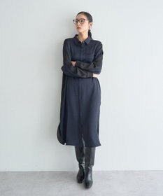 YECCA VECCA ヴィンテージサテンシャツワンピース