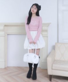 WEGO スタッズハートチャーム付きハトメボストン